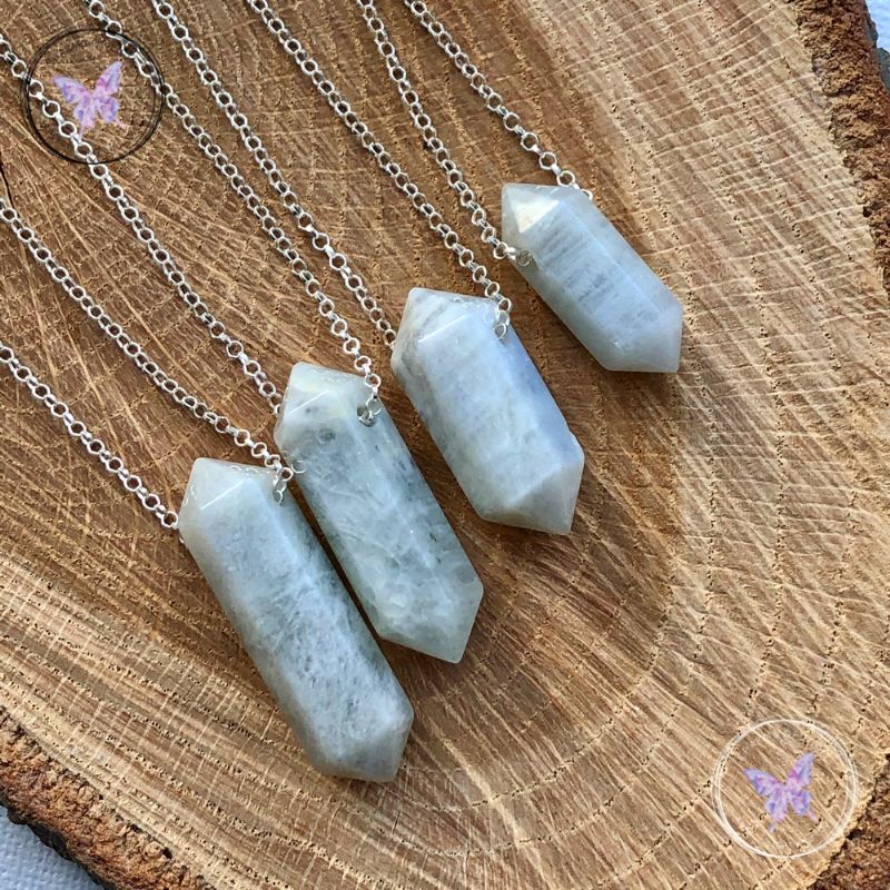 Moonstone Double Terminated Point Necklace B